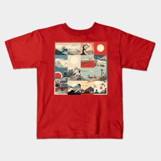 JAPANESE WOODBLOCK PRINTS Kids T-Shirt